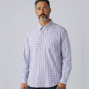 George Lavender Gingham Button-Down Shirt Sz/L (42-44) NWOT